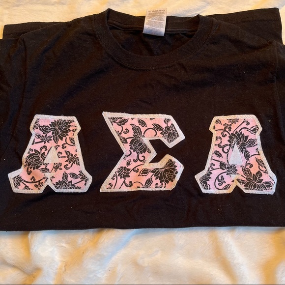 Alpha Sigma Alpha ΑΣΑ short sleeve floral letters - Picture 2 of 3